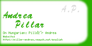 andrea pillar business card